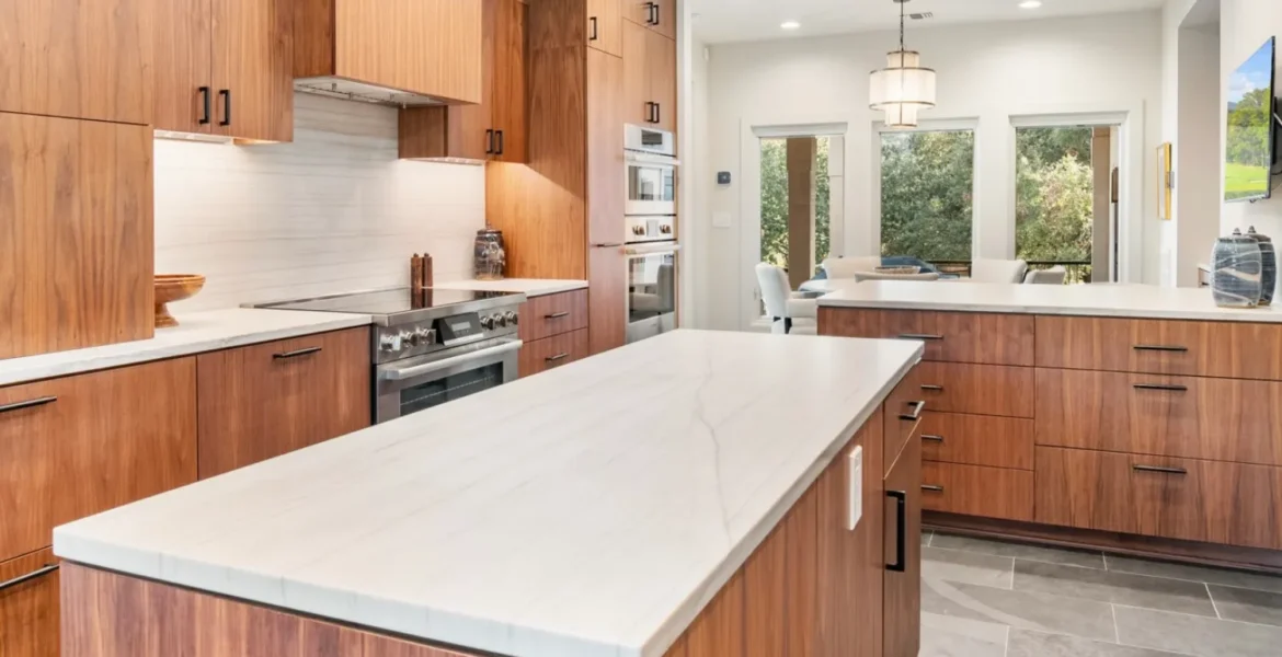 Luxury custom home kitchen illustrating the importance of budget planning and construction oversight